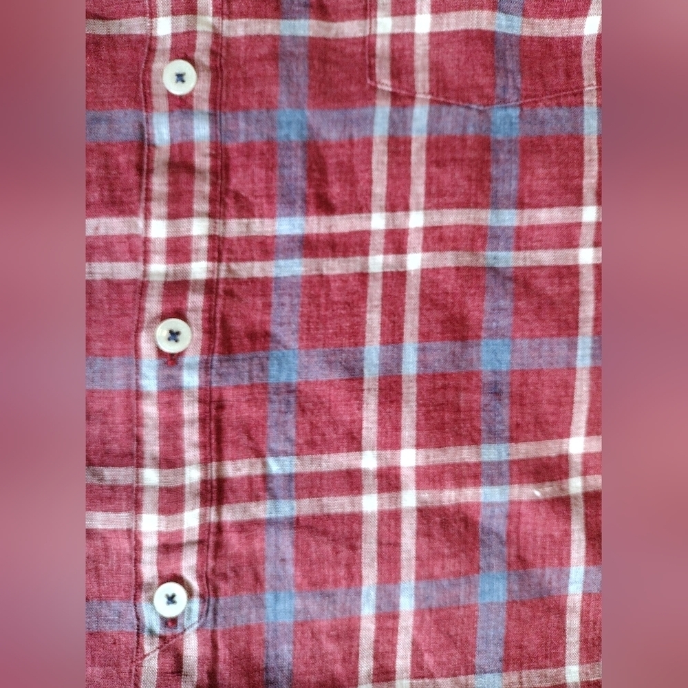 Good Man Brand Red Plaid Short Sleeve Button Down Shirt NWT - Picture 6 of 6